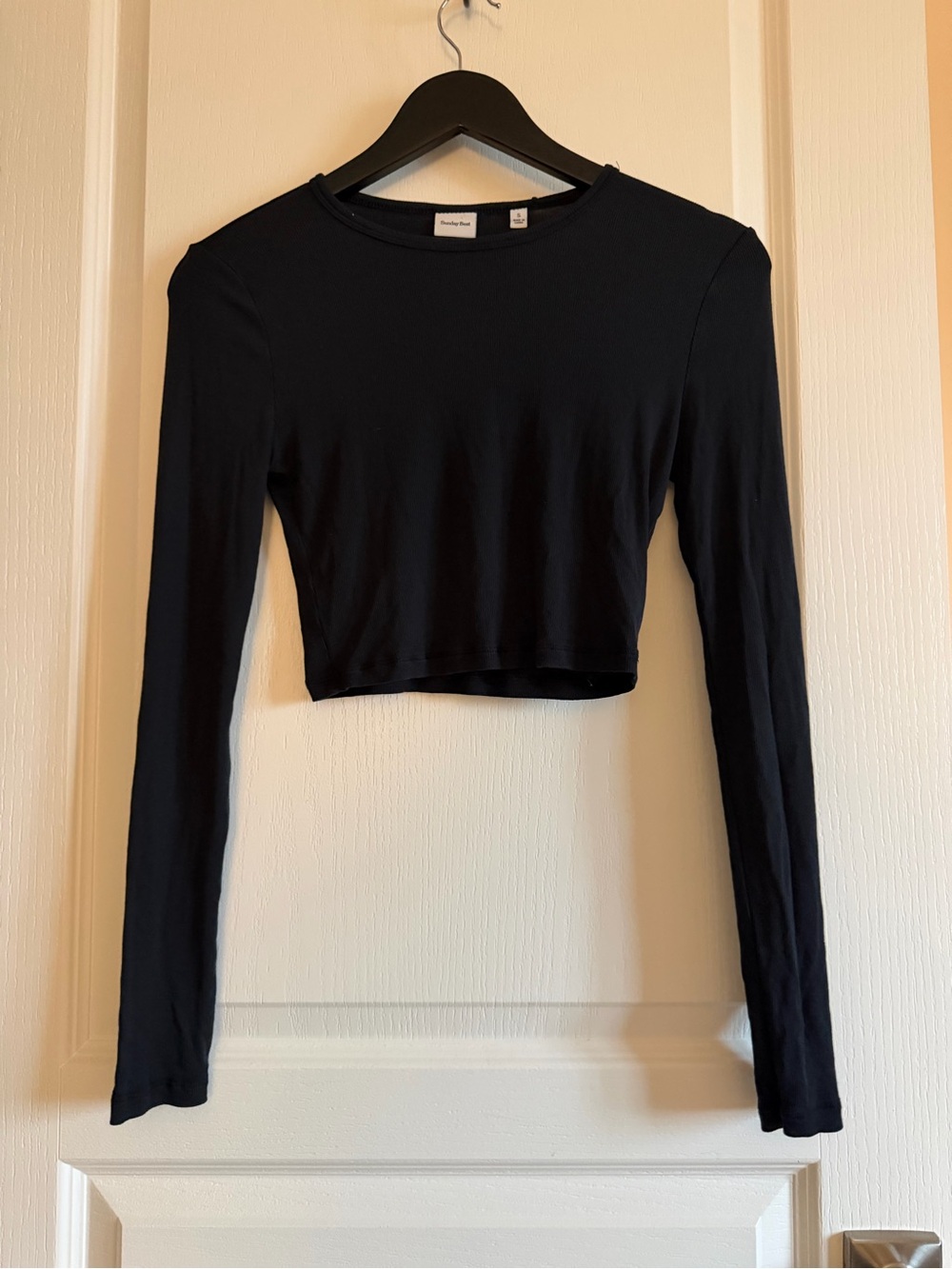 Sunday Best Black Long Sleeve Cropped Tee